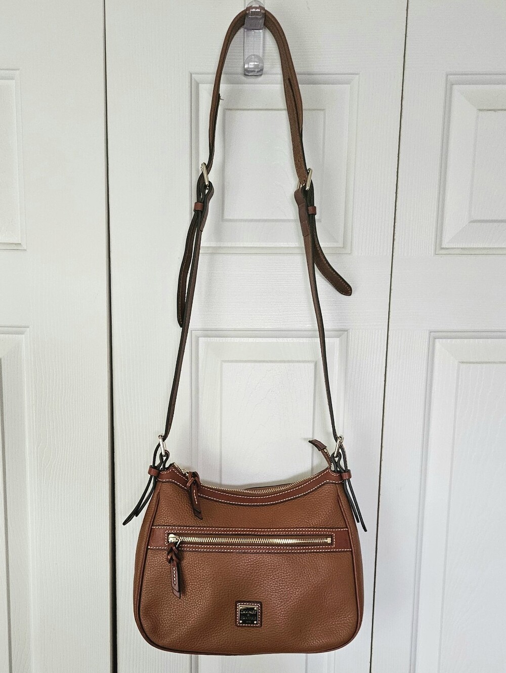 Dooney & Bourke Brown Pebbled Leather Crossbody Bag